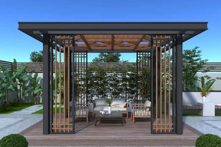 鋁合金新中式涼亭，設計時尚且富有立體感